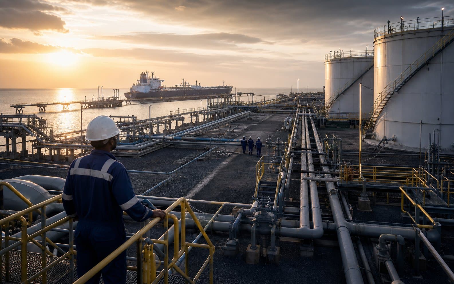 Scène professionnelle illustrant Importation dans un environnement énergétique ou logistique ouest-africain