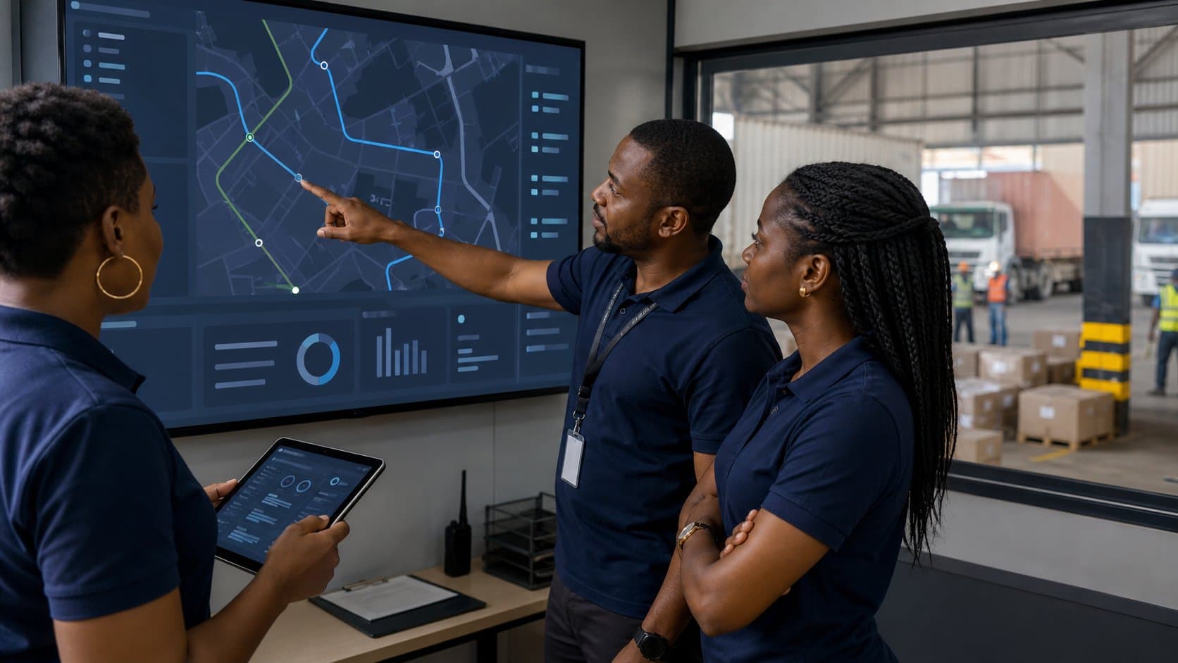 Scène professionnelle illustrant Logistique dans un environnement énergétique ou logistique ouest-africain