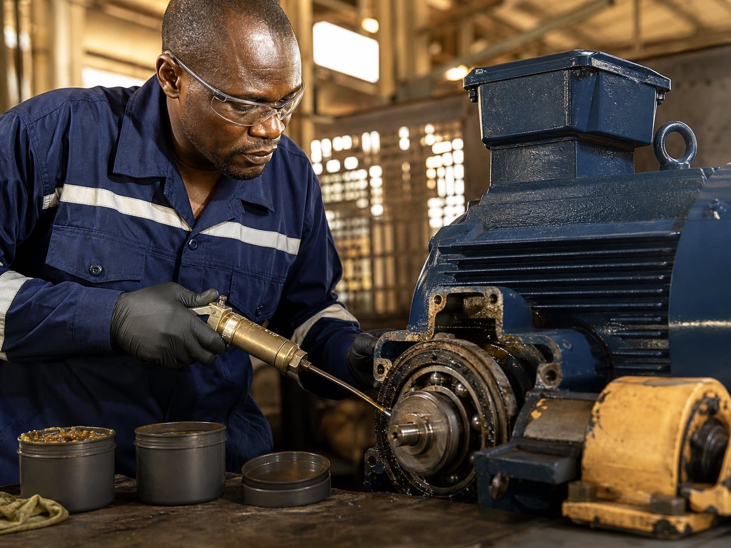 Scène professionnelle illustrant Lubrifiants dans un environnement énergétique ou logistique ouest-africain