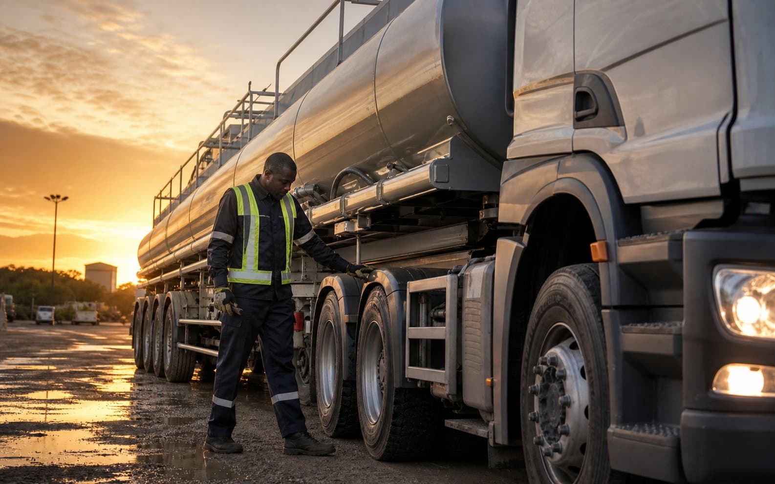 Scène professionnelle illustrant Transport dans un environnement énergétique ou logistique ouest-africain