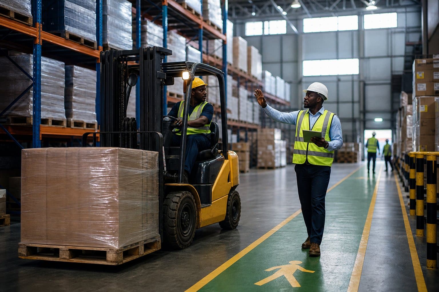 Scène professionnelle illustrant Manutention dans un environnement énergétique ou logistique ouest-africain